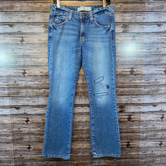 Superlow Bootcut Distressed Jeans 